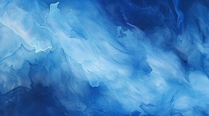 Photo of an abstract painting with blue and white colors