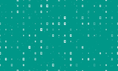 Seamless background pattern of evenly spaced white washer symbols of different sizes and opacity. Vector illustration on teal background with stars