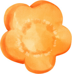 watercolor cute carrot slice