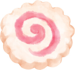watercolor narutomaki fish cake