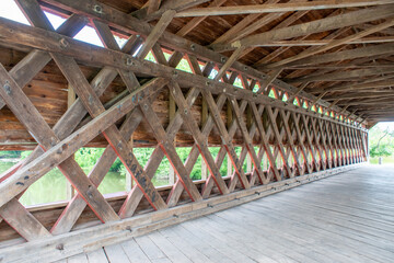 wooden covered bridge