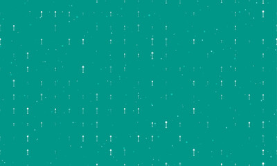 Seamless background pattern of evenly spaced white floor lamp symbols of different sizes and opacity. Vector illustration on teal background with stars