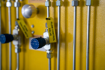 equipment in the factory close up