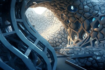 Innovative structure design. Technological backdrop. Generative AI