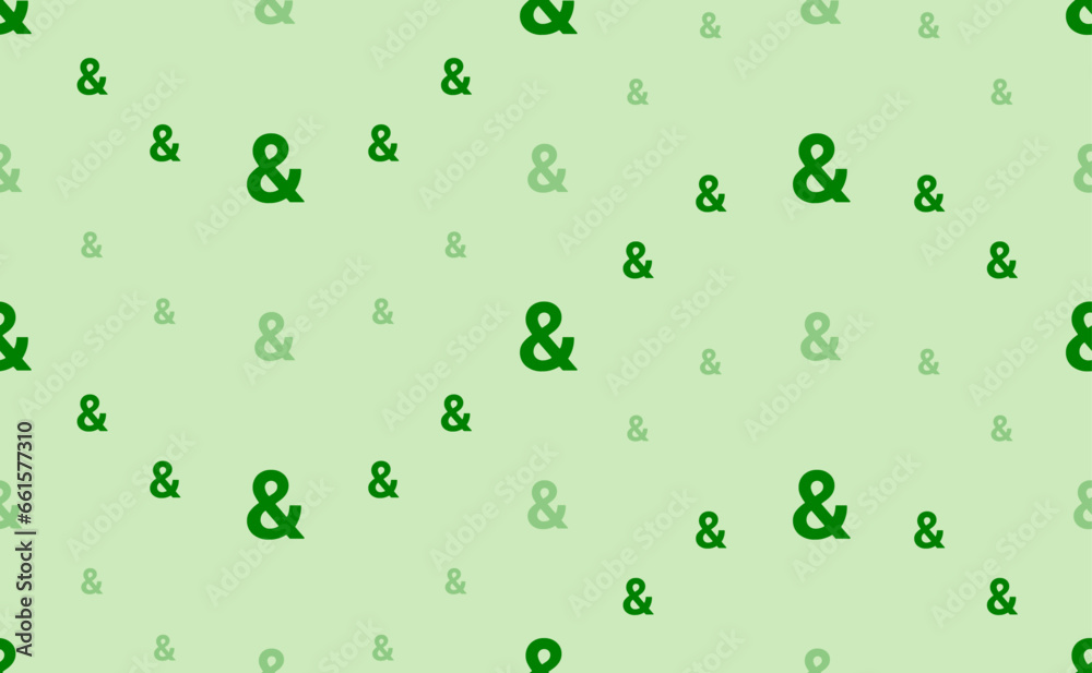 Fototapete seamless pattern of large and small green ampersand symbols. the elements are arranged in a wavy. ve