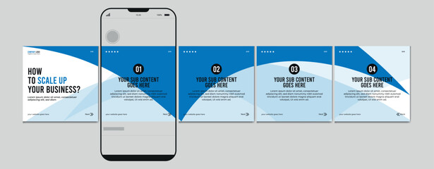 Set of Instagram Carousel Post, editable social media instagram carousel post, modern and creative business carousel post template, eps 10 © Graphaxil