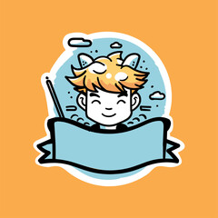 Cute character design mascot log vector illustration