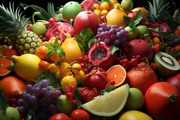 Naklejka na ściany i meble fruit and vegetables, Generative AI
