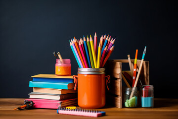 Obraz premium back to school stuff, un splash photo modern,generative ai