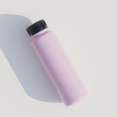 Smoothie bottle image or juice realistic 3D render with a black color cup