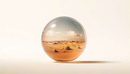 Globe with desert inside, drought, global warming, plastic waste, ecology, nature suffering from human impact, CSR, fossil fuel, fire, dirt, end of the world, climate change