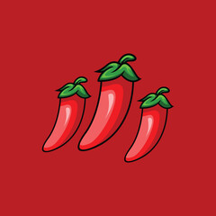illustration chili food design vector 