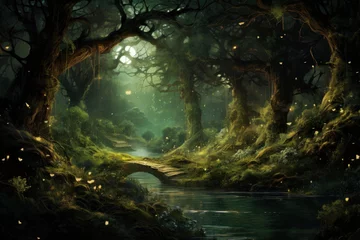 Fototapeten Moonlit Canopy. Enchanted Forest © Synaxx