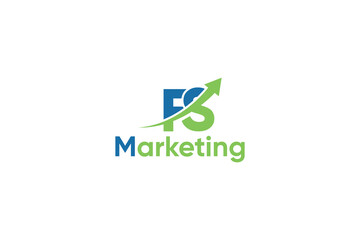 F S Letter And Arrow Digital Marketing Logo Vector Template
