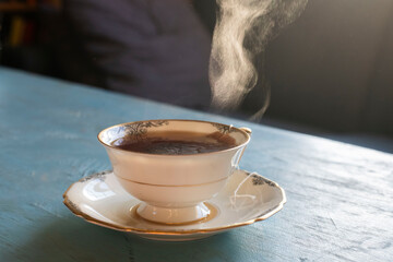 cup of coffee on the table