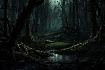 Fototapeten Mysterious Woods. Where Shadows Lurk © Synaxx