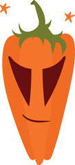 Pumpkin with smiling face drawn in a cute cartoon style