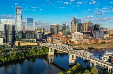 Afwasbaar Fotobehang Verenigde Staten Aerial view of Nashville Tennessee