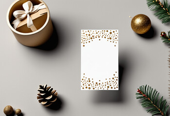 Photo business card mockup New Year's concept. High quality photo.