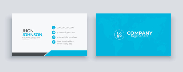 An elegant and simple business card design template. A minimalist clean and professional visiting card design template.