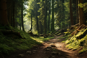 The interior of a fantastic old forest