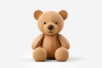 A wooden teddy bear