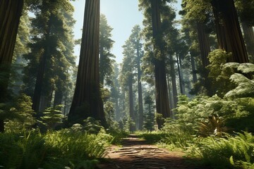 footpath in the forest, Generative AI