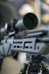 sniper rifle scope close up - obrazy, fototapety, plakaty