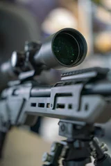 Muurstickers sniper rifle scope close up © serkan