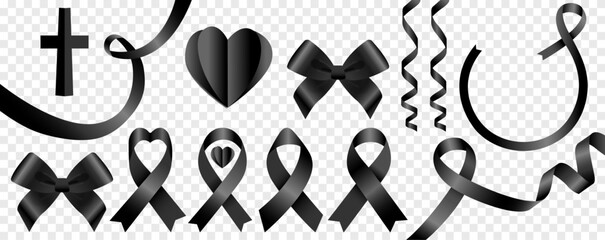 black Ribbon y moño para conmemorar el luto