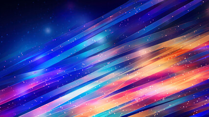 Abstract background with colorful lines and stars.