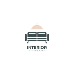 Minimalist interior logo. creative line art style concept for furniture interior template
