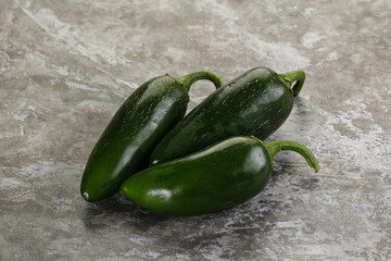 Raw green Mexican jalapeno pepper