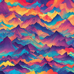 Mountains, Colorfull background, abstract, generative ai