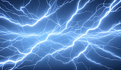 Blue lightning close up background,Generative AI