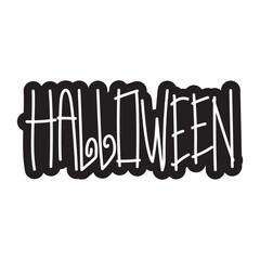 header text Halloween silhouette design