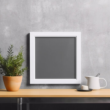 free space empty square frame mockup