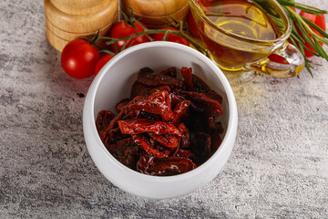 Homemade dry tomatoes with oil