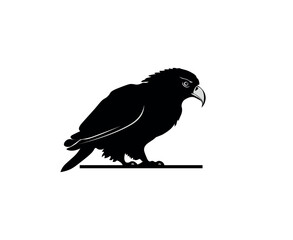 Obraz premium Vector illustration of a black crow on a white background