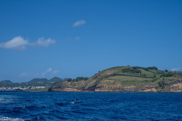 Fototapeta premium Litoral in the south of Sao Miguel Island in the Azores view from a boat