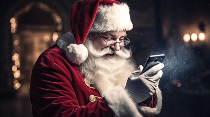 Christmas App Magic: Watch Santa's amazed reaction to a mobile app on his phone, a humorous and festive digital ad