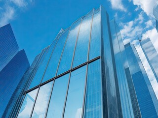Fototapeta na wymiar Reflective office buildings and skyscrapers