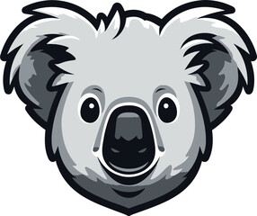 Minimal Koala Elegance in Vector Art Abstract Climb Symbol of Shadows
