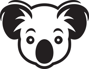 Vectorized Monochrome Koala Icon Contemporary Climber in the Night