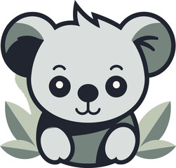 Fluffy Hugs Grace Vector Beauty Silhouette of a Tree Clinging Koala