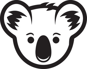 Vectorized Monochrome Koala Icon of Delight Abstract Hugs Elegance