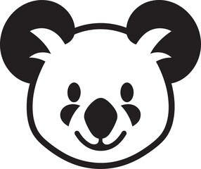 Silhouette of a Tree Hugging Sweetheart Vectorized Monochrome Koala Icon