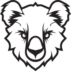 Eyes of the Tree Hugger Minimal Logo Koalas Fluff in Vector Form