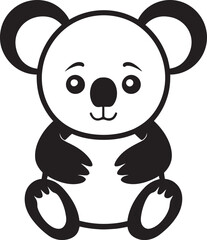 Eyes of the Cuddly Climber Vectorized Monochrome Koala Icon of Delight