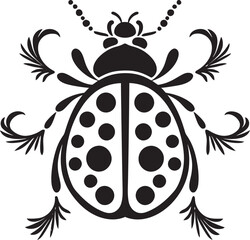 Obraz premium Sleek and Stylish Black Ladybug Emblem Abstract Ladybug Grace in Monochrome